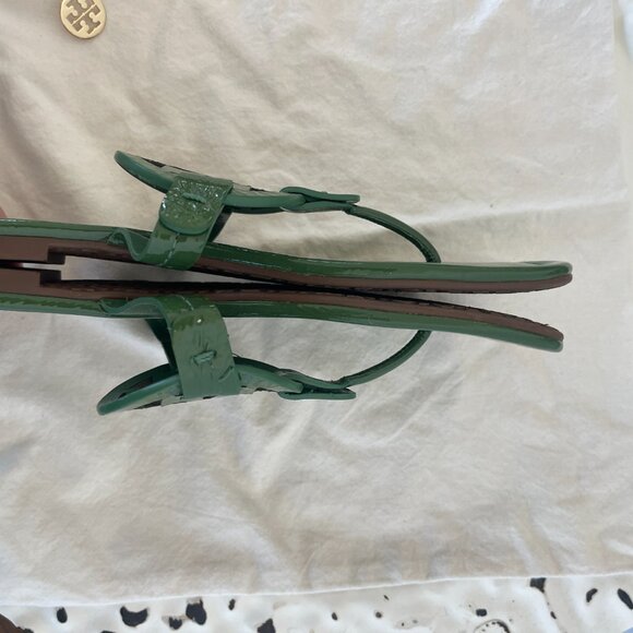 Tory Burch Miller Sandal in Green Size 8 w/ TB shoe bag - Picture 10 of 10
